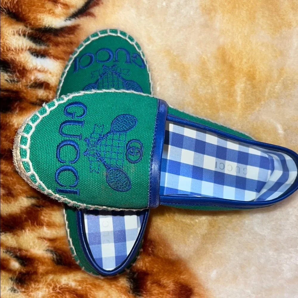 Gucci Kids Green and Blue Dress Shoes - Picture 2 of 5